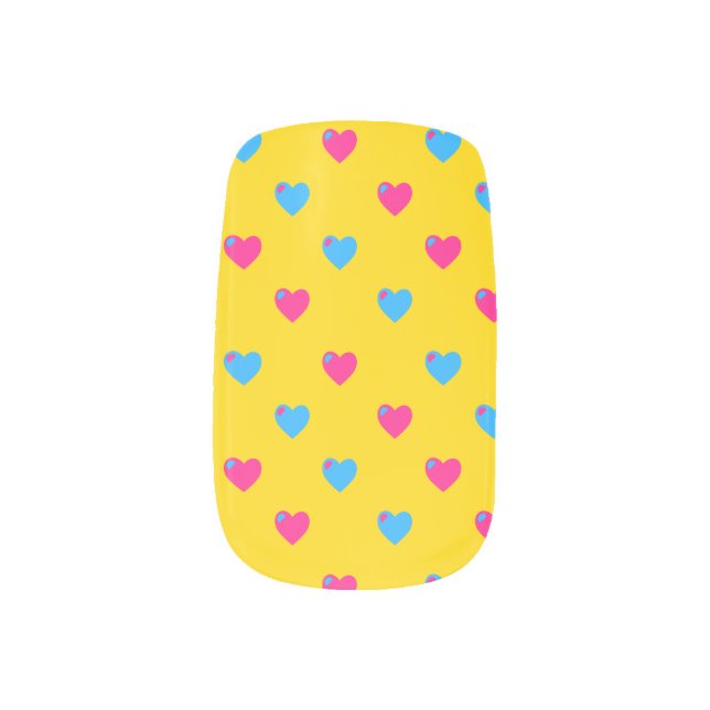 Pan Pride Hearts Nail Art (Left Thumb)