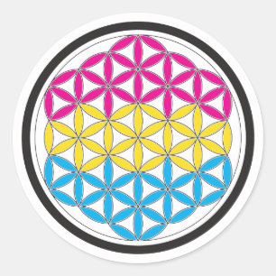 pan sacred geometry classic round sticker
