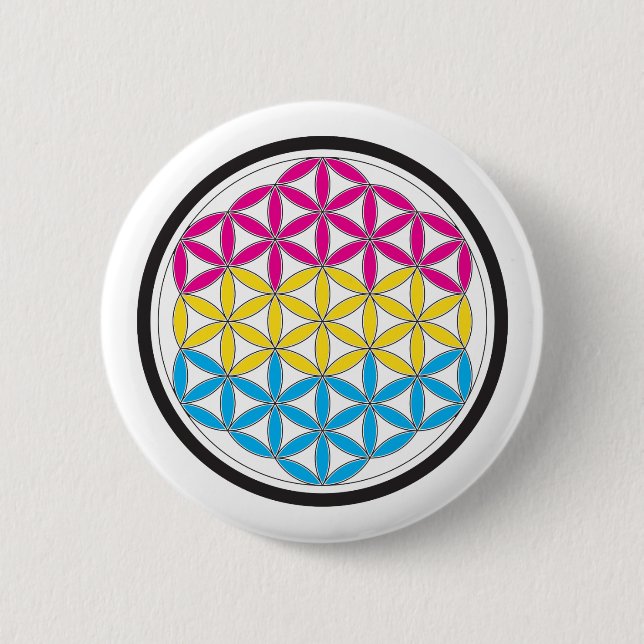 pan sacred geometry pinback button (Front)