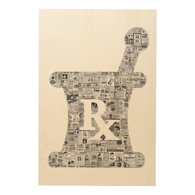 Panacea! Pharmacy apothecary wall art of old ads (Front)