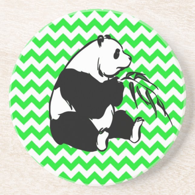 Panada on Irish Green Chevron Drink Coaster (Front)