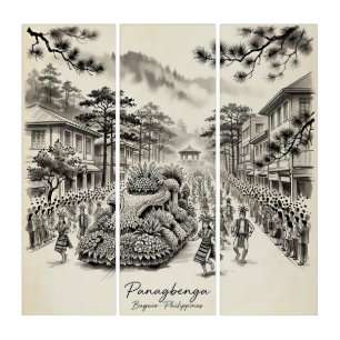 Panagbenga Festival Baguio Philippines Flower Fest Triptych