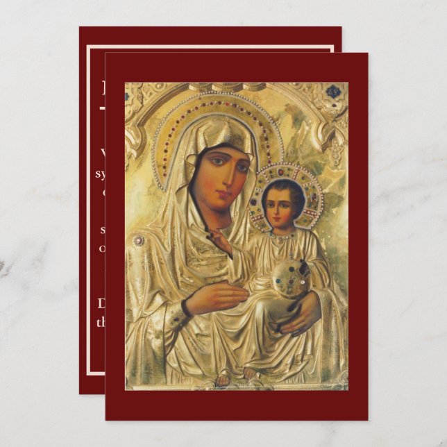 Panagia of Jerusalem prayer card (Front/Back)