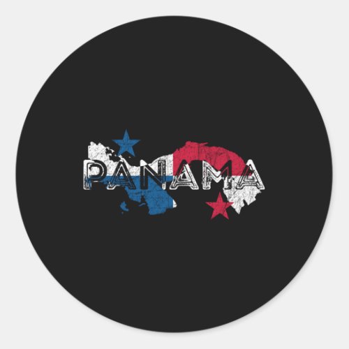 Panaian Map And Flag Distressed Panama Classic Round Sticker