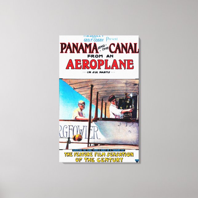 Panama and the Canal Aeroplane Movie Promo Poste Canvas Print (Front)
