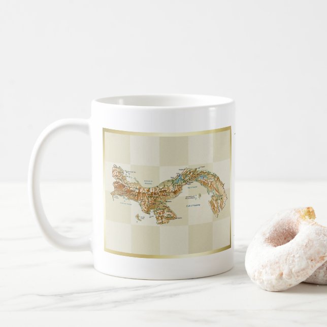 Panama Banner + Map Mug (With Donut)
