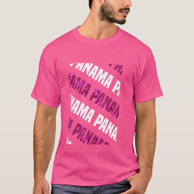 Panama Camo Pattern Pink Camouflage T-Shirt (Front)