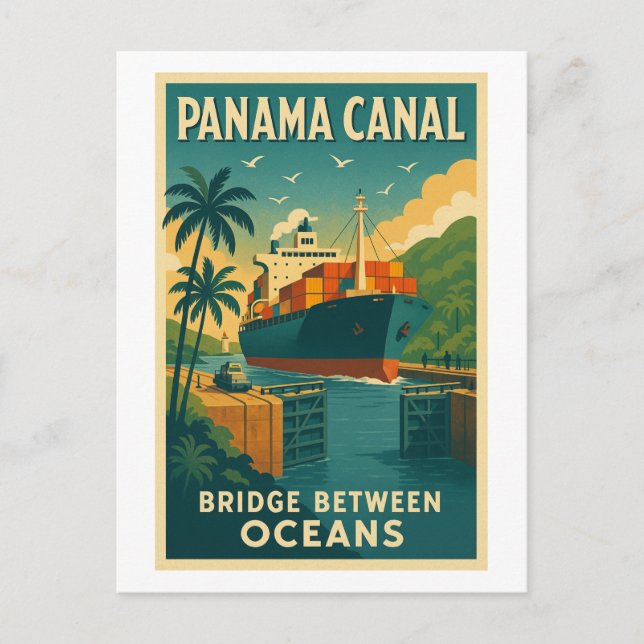 Panama Canal – Bridge Between Oceans Postcard (Front)