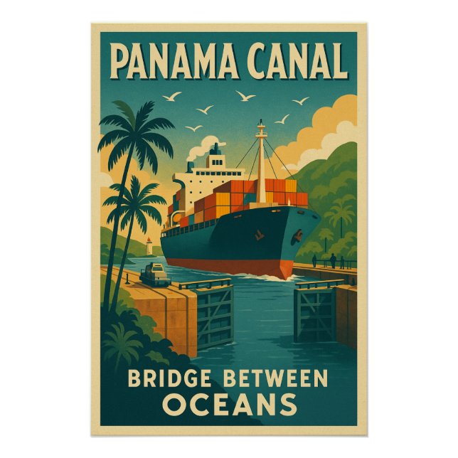 Panama Canal – Bridge Between Oceans Poster (Front)