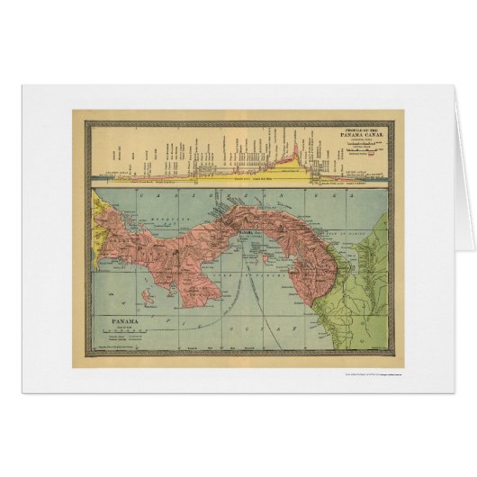 Panama Canal Map - 1904 Cards (Front Horizontal)