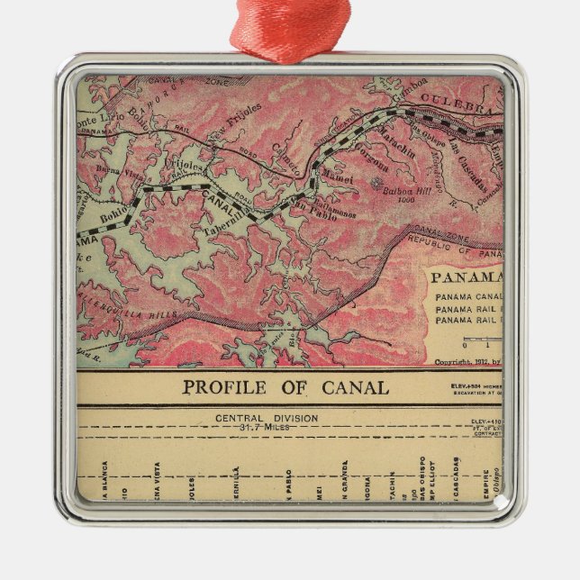 Panama Canal Metal Ornament (Front)