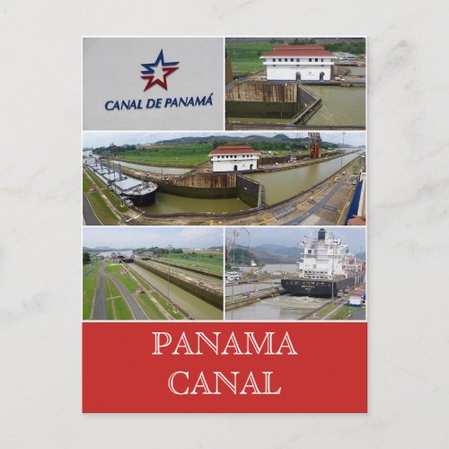 panama canal miraflores locks postcard