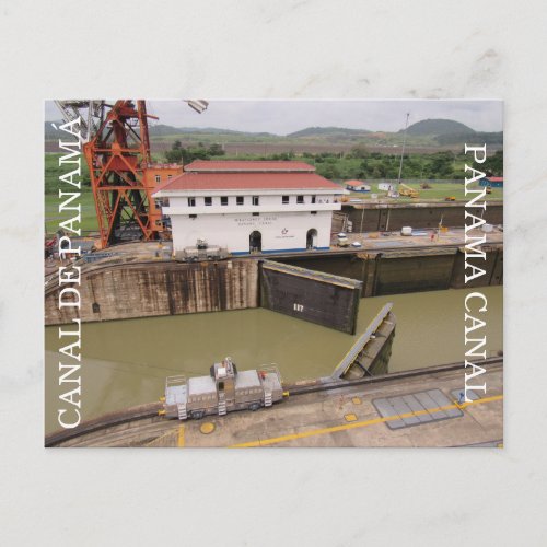 panama canal opening postcard