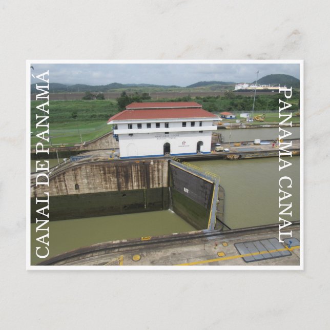 panama canal plan postcard (Front)