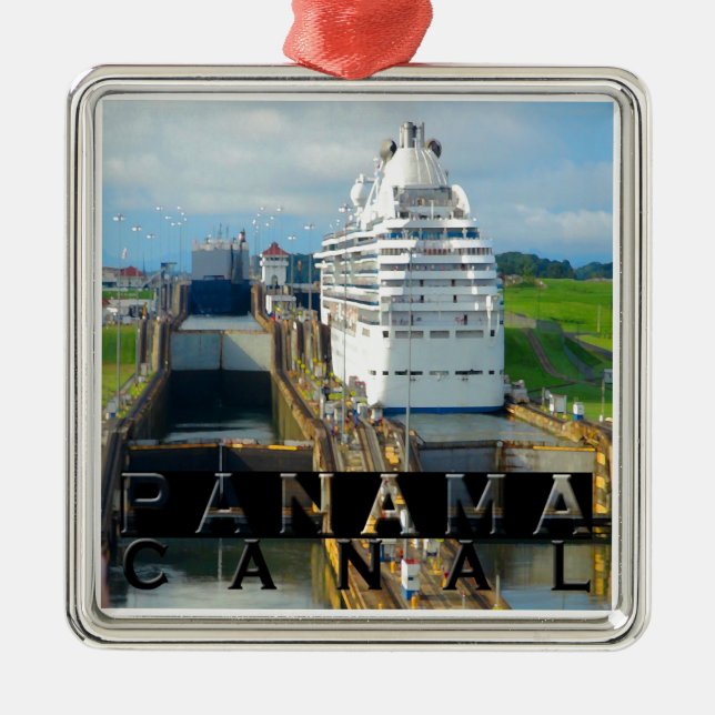 Panama Canal Souvenir Metal Ornament (Front)