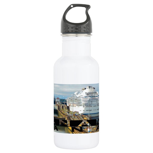 Panama Canal Souvenir Stainless Steel Water Bottle (Front)