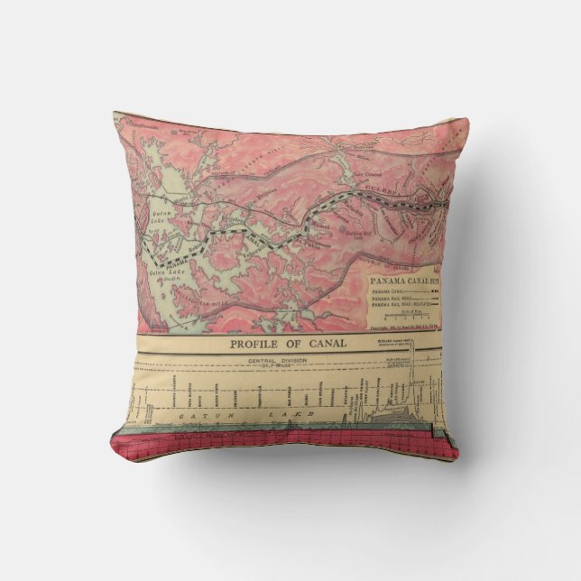 Panama Canal Throw Pillow (Front)