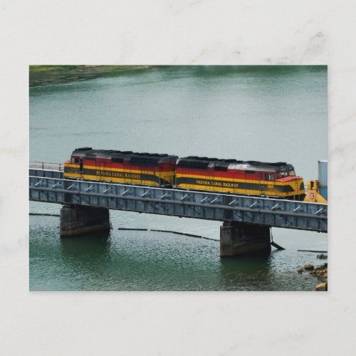Panama Canal Train Postcard