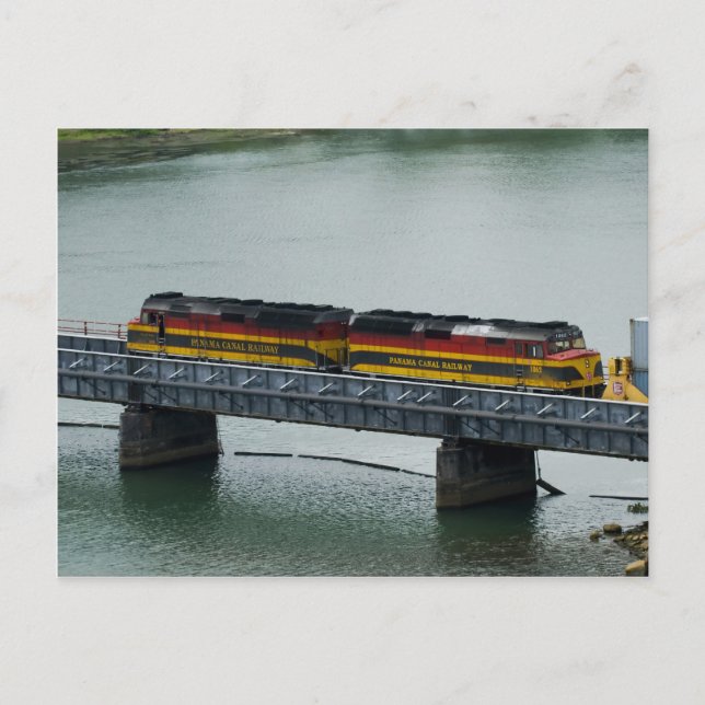Panama Canal Train Postcard (Front)