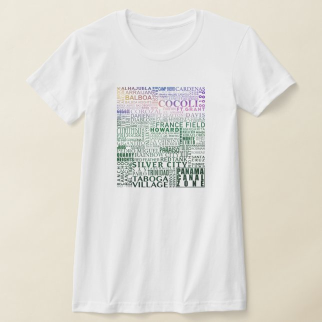 Panama Canal Zone Every Location (Tropical Sunset) T-Shirt (Laydown)