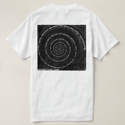 Panama Canal Zone Locations in Spiral Form T_Shirt