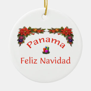 Panama Christmas 1 Ceramic Ornament