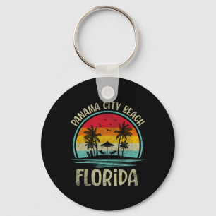Panama City Beach Florida Palm Tree Family Summer Keychain
