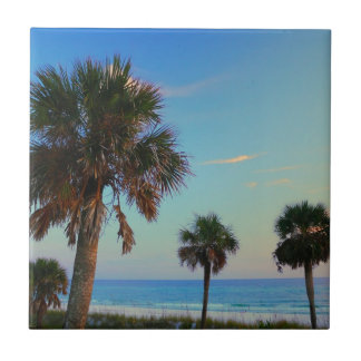 Panama City Beach, Florida palm trees Ceramic Tile