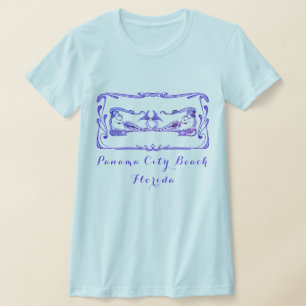 Panama City Beach Florida Pretty Art Deco Mermaids T-Shirt