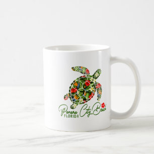 Panama City Beach Florida Sea Turtle Tropical Hibi Coffee Mug
