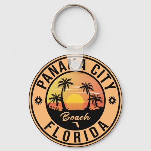 Panama City Beach Florida Souvenir Vintage Travel Keychain