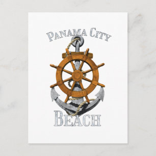 Panama City Beach Florida Vacation Nautical Anchor Postcard