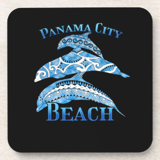 Panama City Beach Florida Vacation Tribal Dolphins Beverage Coaster