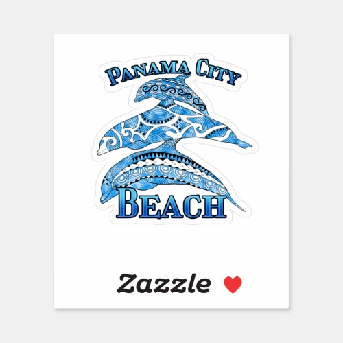 Panama City Beach Florida Vacation Tribal Dolphins Sticker