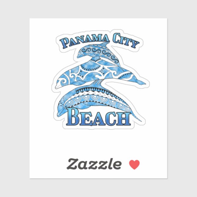 Panama City Beach Florida Vacation Tribal Dolphins Sticker (Sheet)