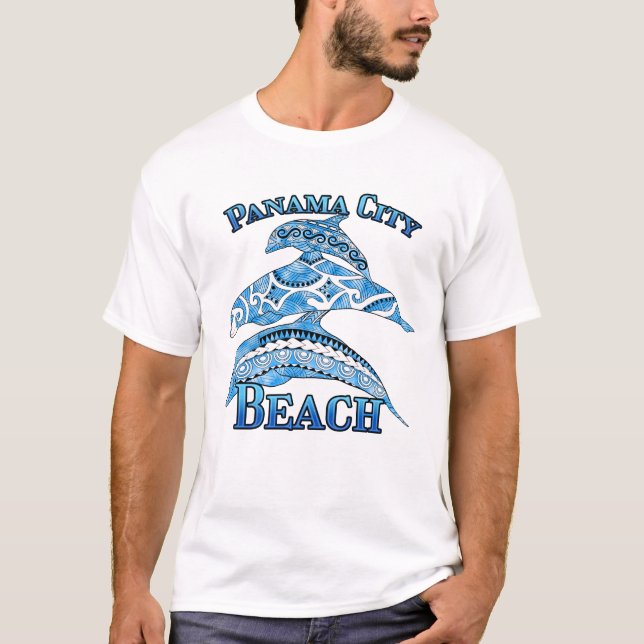 Panama City Beach Florida Vacation Tribal Dolphins T-Shirt (Front)