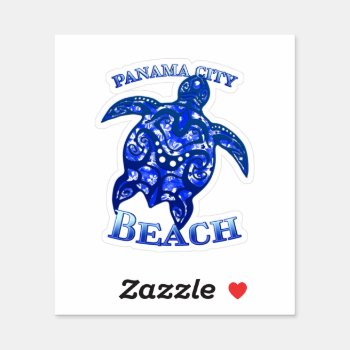 Panama City Beach Florida Vacation Tribal Turtle Sticker by BailOutIsland at Zazzle