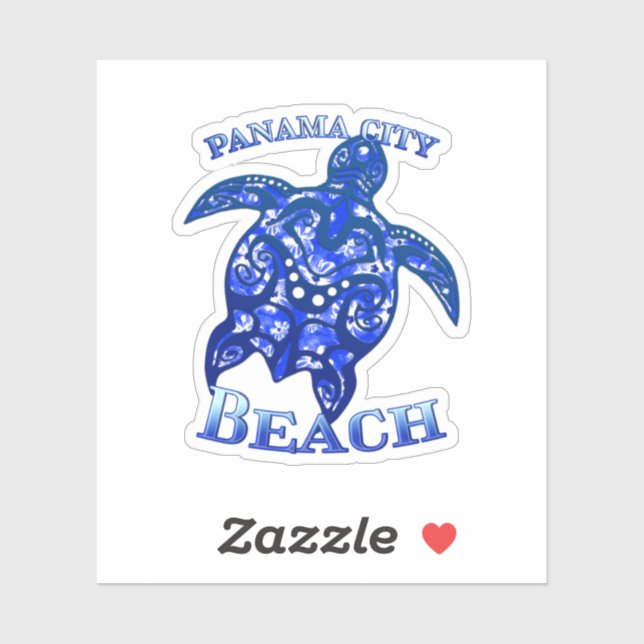 Panama City Beach Florida Vacation Tribal Turtle Sticker (Sheet)