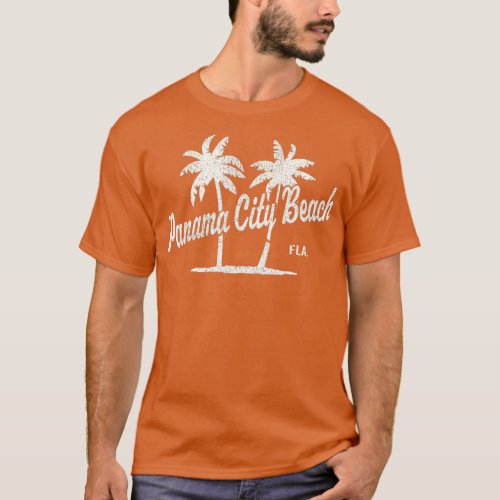 Panama City Beach Florida Vintage 70s Palm Trees  T_Shirt