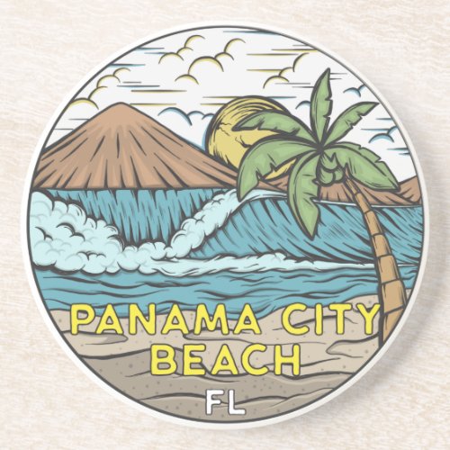 Panama City Beach Florida Vintage Coaster