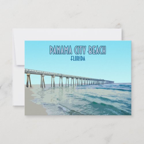 Panama City Beach Florida Vintage Flat Card