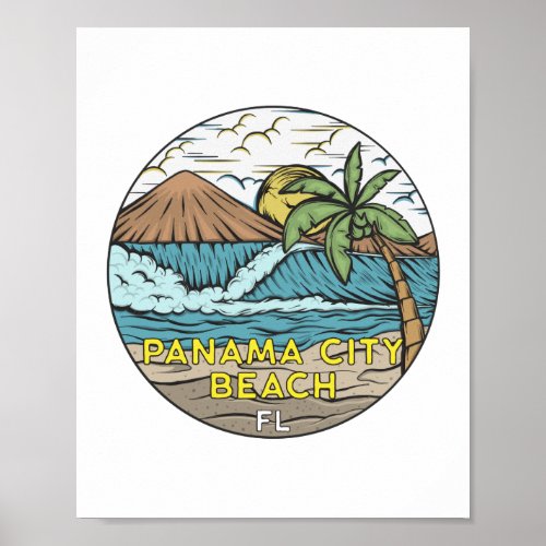 Panama City Beach Florida Vintage Poster