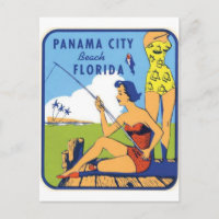 Panama City Beach Florida Vintage Travel Postcard