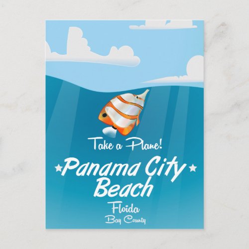 Panama City Beach Florida vintage travel poster Postcard