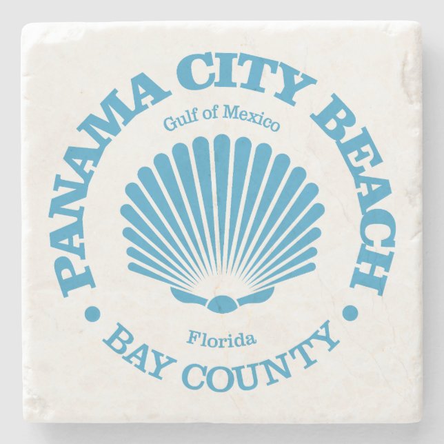 Panama City Beach (seashell) Stone Coaster (Front)