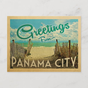Panama City Beach Vintage Travel Postcard