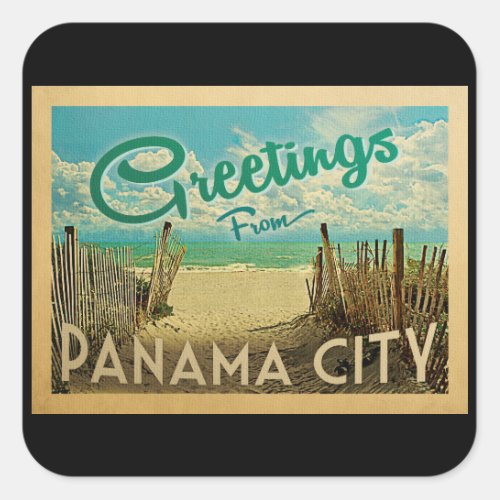 Panama City Beach Vintage Travel Square Sticker