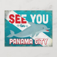 Panama City Dolphin - Retro Vintage Travel