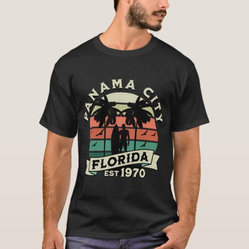 Panama City Florida Beach Surfing Summer Vacation T_Shirt