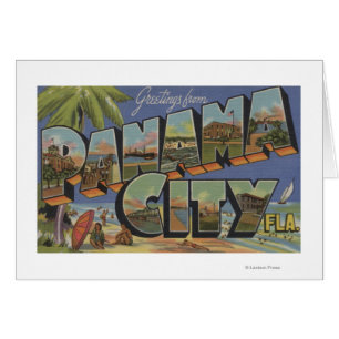 Panama City, Florida - Large Letter Scenes Cards